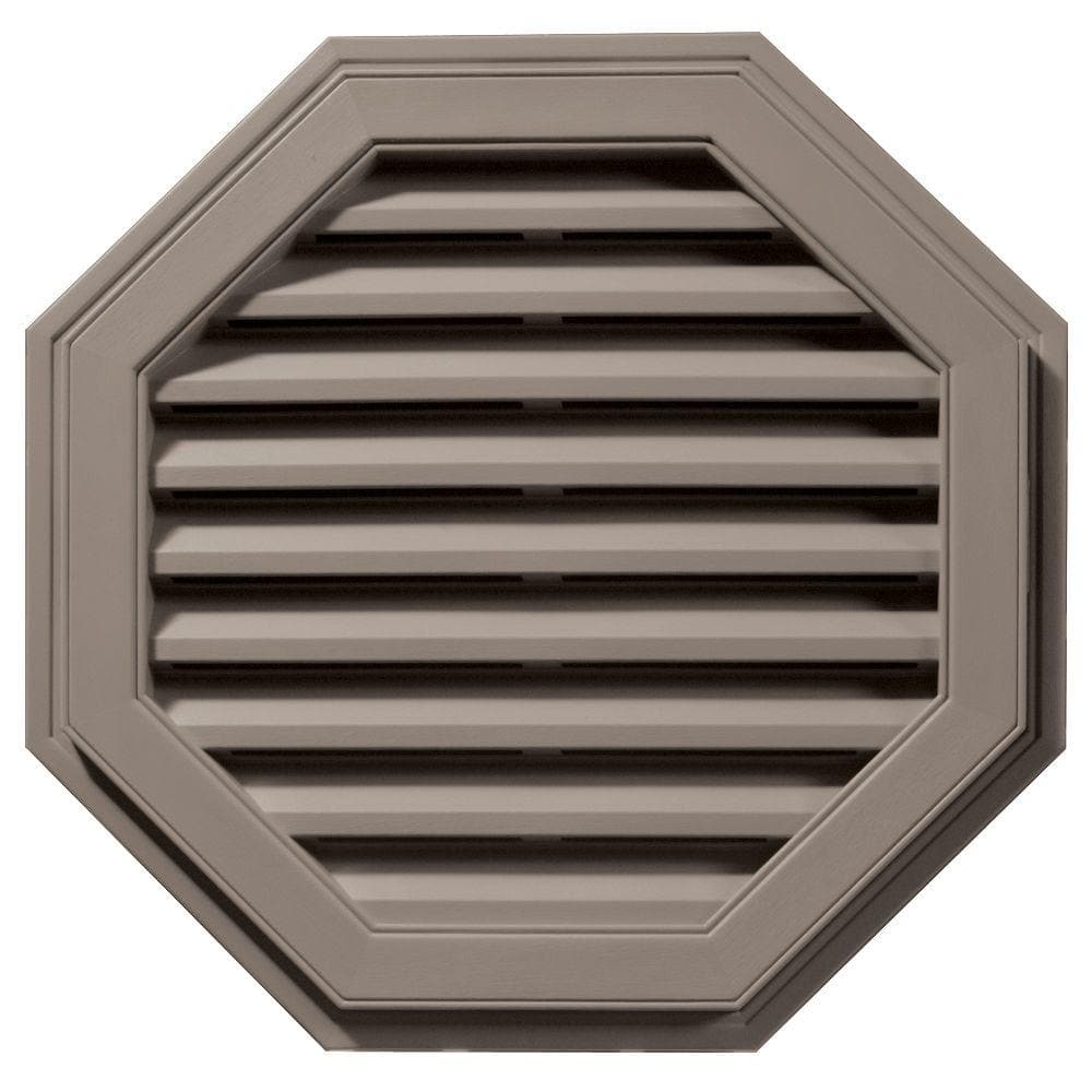 27 in. x 27 in. Octagon Brown/Tan Plastic Built-in Screen Gable Louver Vent price history on PriceWatchPro
