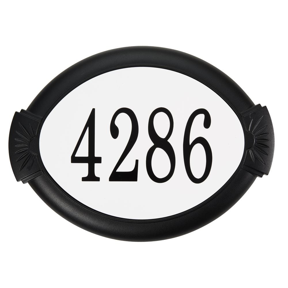 Classic Black Cast Aluminum Oval Address Plaque