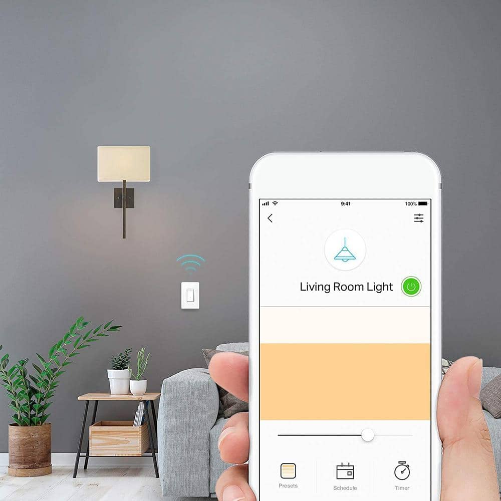 White Smart Wi-Fi Dimmer Switch with Alexa and Google Assistant