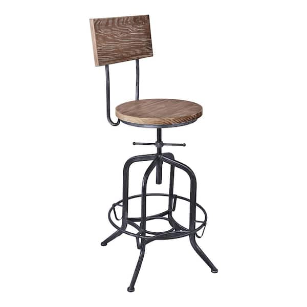 Armen Living Magnus Industrial Grey Adjustable Bar Stool