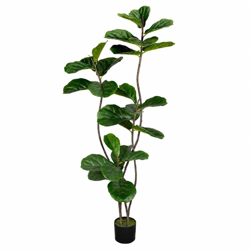 5 ft Artificial Fiddle Leaf Fig Tree with Cotton Basket, Adjustable Faux Indoor Plant for Home Decor price history on PriceWatchPro
