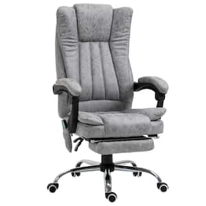 Grey Microfiber Cloth Massage Office Chair with 6-Points Heated and Adjustable Height