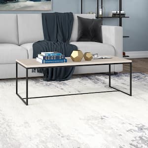 Boone 47.25 in. Alder White Rectangle MDF Top Coffee Table