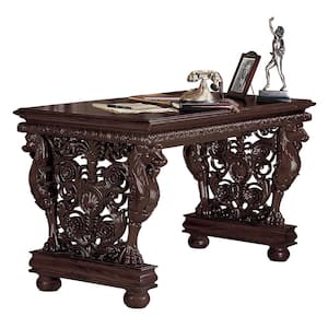 Effingham Gryphon 55 in. Brown Standard Rectangle Top Wood Library Table