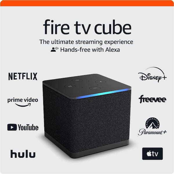 Amazon Fire TV Cube, Wi-Fi 6E, 4K Ultra HD B09BZZ3MM7 - The Home Depot