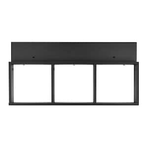 31.5 in. 3-Cube Black Floating Wall Shelf with Display Ledge