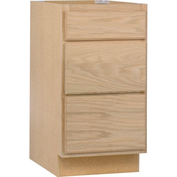 Unbranded Assembled 18x34.5x24 in. Drawer Base Kitchen Cabinet in Unfinished Oak