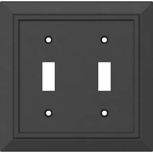 Classic Architecture Matte Black Antimicrobial 2-Gang Decorator Wall Plate (4-Pack)