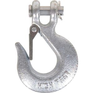 1/4 in. Zinc-Plated Forged Steel Chain Hook with Grade 43 in Clevis Type Slip Hook with Latch (5-Pack)