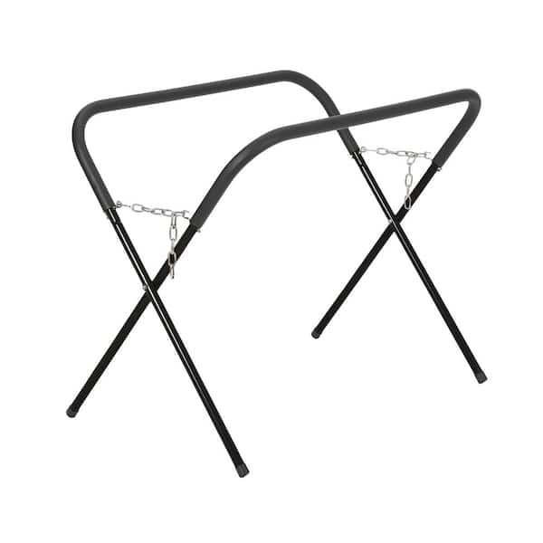 500 lbs Folding Work Stand, Adjustable Height Rust Resistant Steel Bench for Garage Workshop Bumper Repair, Black
