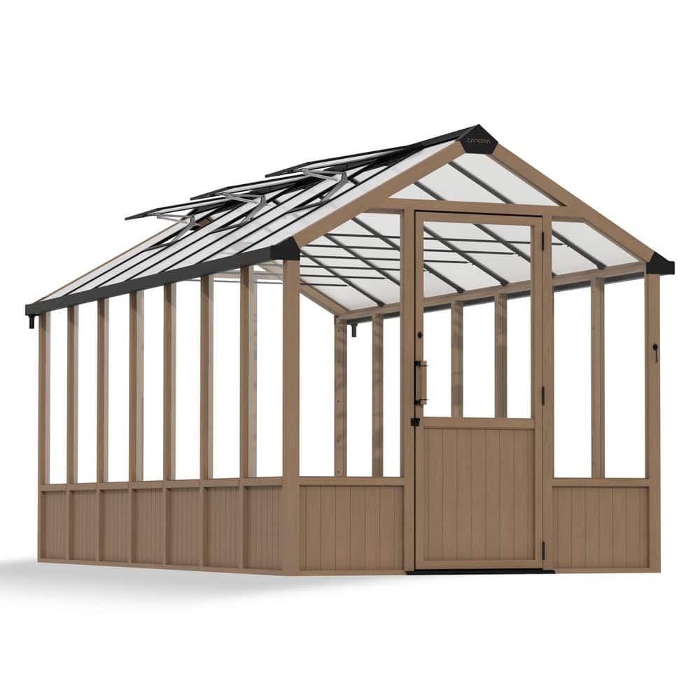 Natura 8 ft x 17 ft Cedar Wood/Clear DIY Greenhouse Kit