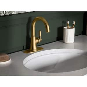 Paces Single Handle Single Hole Bathroom Faucet in Vibrant Brushed Moderne Brass