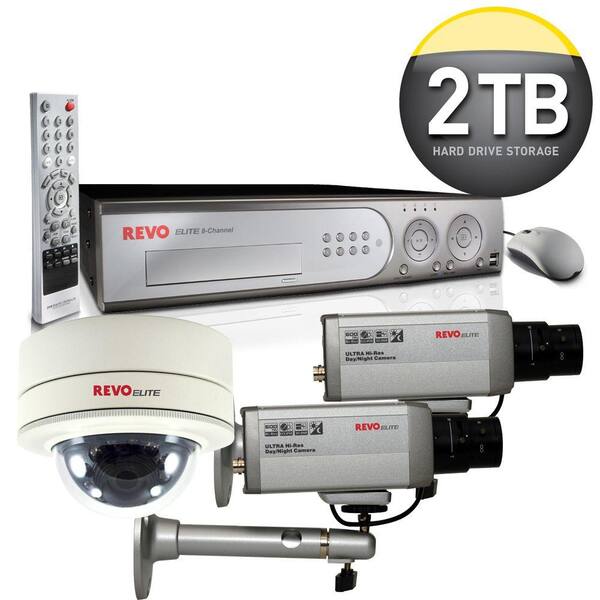Revo Elite 8-Channel 2TB Hard Drive Surveillance System with (3) 600TVL Cameras-DISCONTINUED