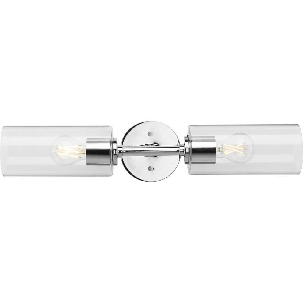 Cofield Polished Chrome Slender Wall Sconce with Cylindrical Glass Shade