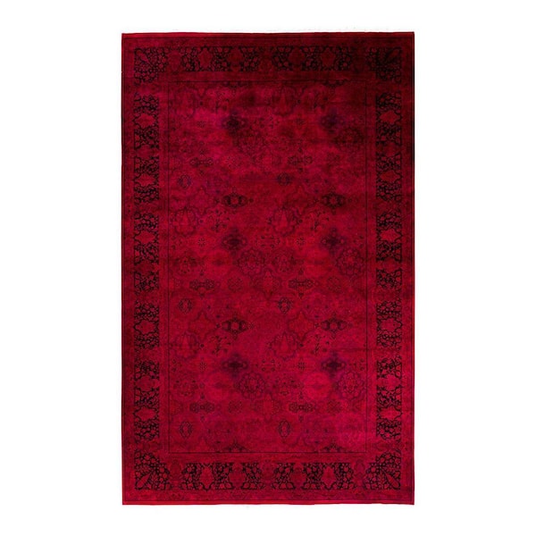 Overdyed Pink 8 ft. x 14 ft. Solid Wool Indoor Area Rug