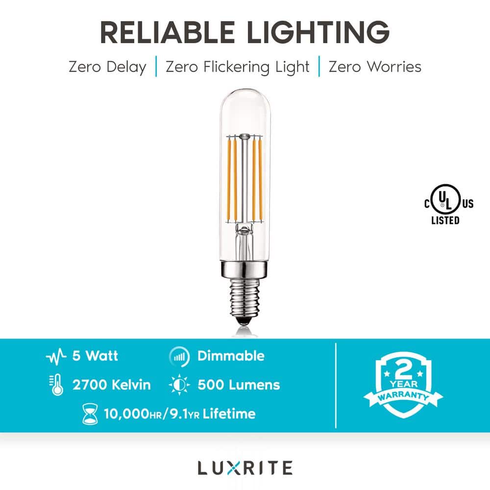 Vintage E12 5W Dimmable LED Tube Bulb in Warm White