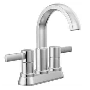 Albion 4 in. Centerset 2-Handle Bathroom Faucet with Drain Kit Included in Chrome