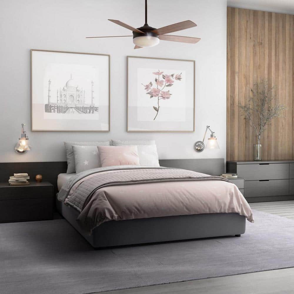 Fresno 60" Antique Bronze Ceiling Fan with LED Light and Remote