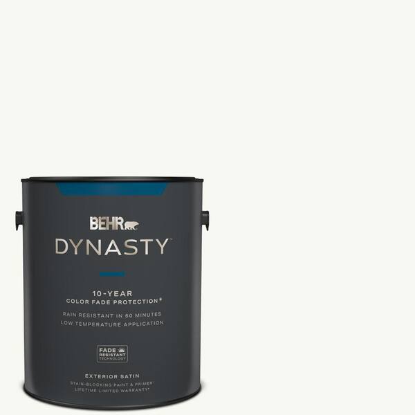 BEHR DYNASTY 1 gal. Ultra Pure White Satin Exterior Stain-Blocking Paint & Primer