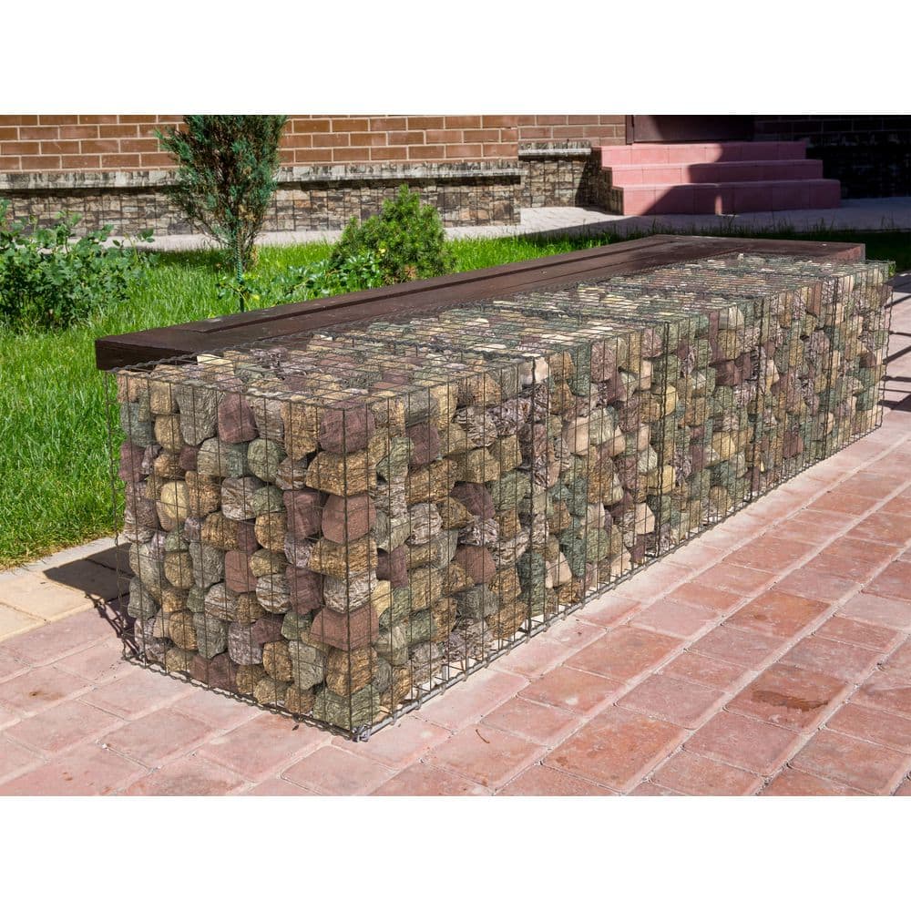 36 in. L x 36 in. W x 36 in. H Gabion Stone Basket Galvanized Steel Garden 