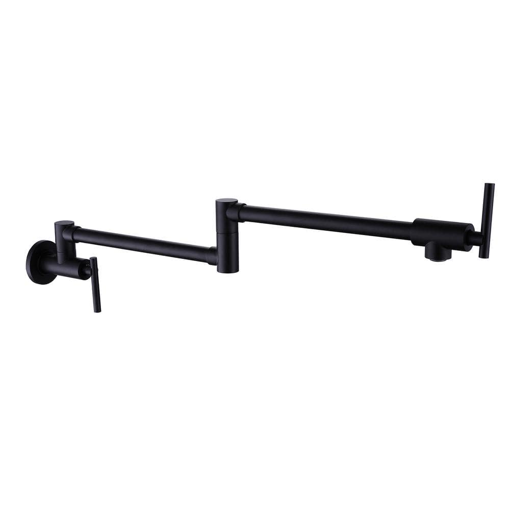 Wall Mount Kitchen Faucet Pot Filler Faucet Single-Handle in Matte Black