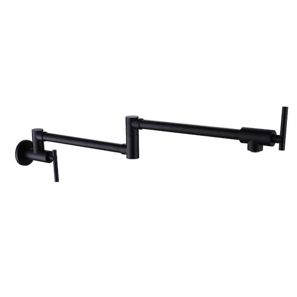 Unbranded Wall Mount Kitchen Faucet Pot Filler Faucet Single-Handle in Matte Black