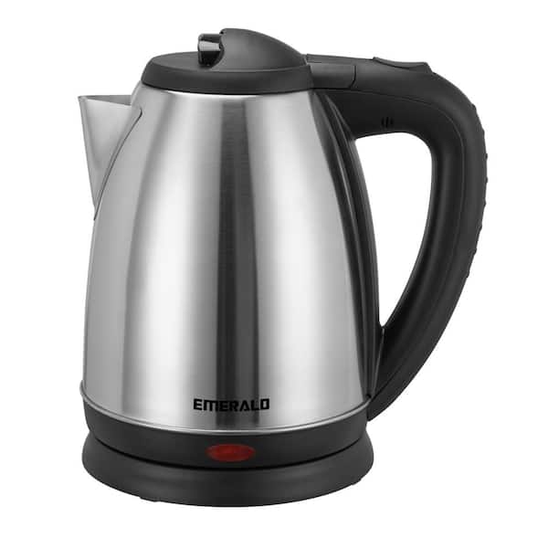 7.6-Cup Silver Stainless Steel Cordless Electric Kettle