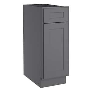 12 in. W x 24 in. D x 34.5 in. H in Shaker Gray Plywood Ready to Assemble Base Kitchen Cabinet with 1-Drawer 1-Door