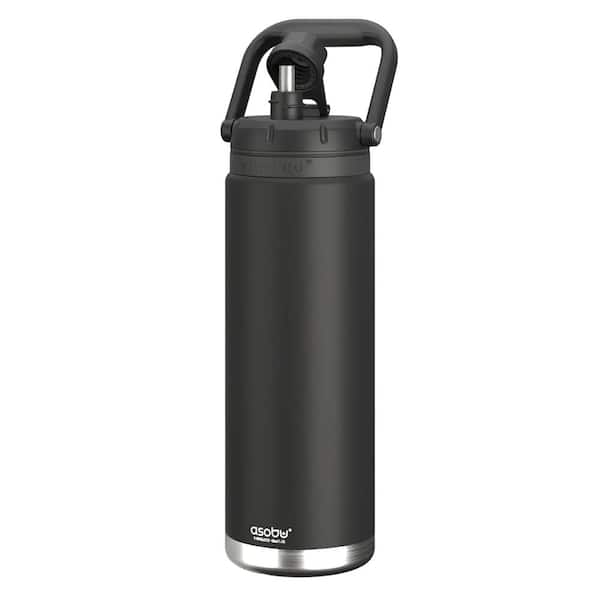 ASOBU Canyon 50 oz. Black Stainless Steel Insulated Water Bottle with Full Hand Comfort Handle