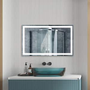 40 in. W x 24 in. H Rectangular Frameless LED Light with 3 Color and Anti-Fog Wall Mounted Bathroom Vanity Mirror
