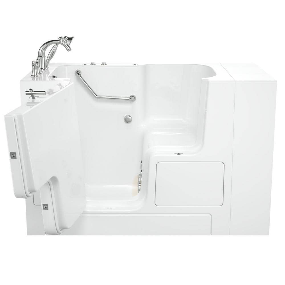 52'' x 32'' White Fiberglass Walk-in Whirlpool Bathtub