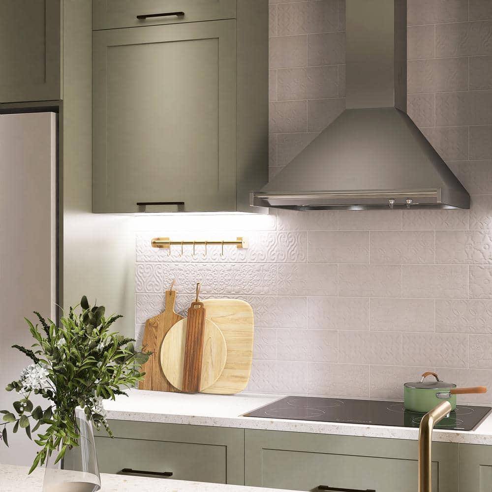 Blanco White Polished Ceramic Subway Wall Tile 5x10