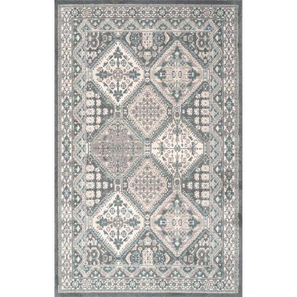 Charcoal Transitional Geometric 9' x 12' Synthetic Area Rug