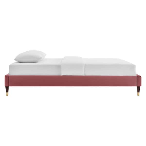 Harlow Dusty Rose Pink Velvet Twin Performance Platform Bed Frame