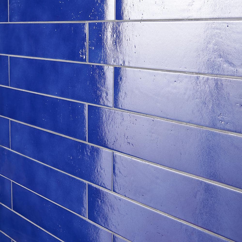 Poseidon Blue Glossy Porcelain Rectangular Tile 3" x 18"