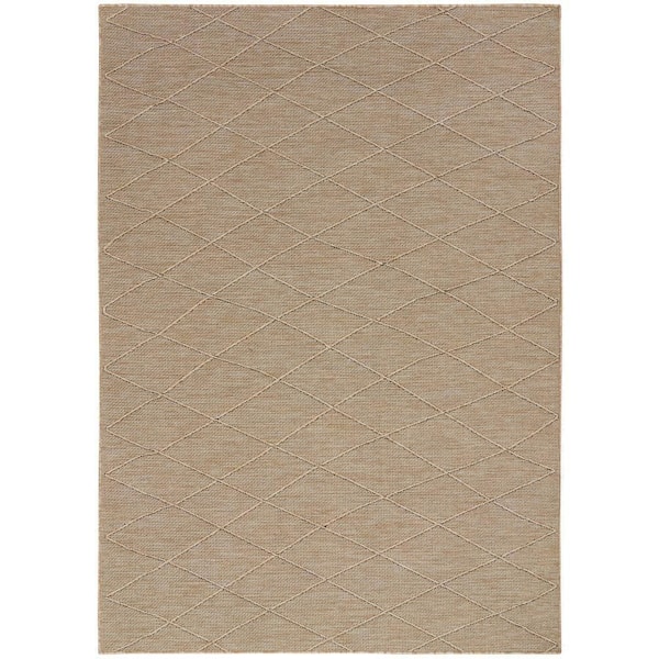 Nourison Practical Solutions Natural 4 ft. x 6 ft. Diamond Contemporary Area Rug