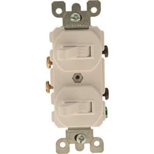 120-Volt/277-Volt15 Amp 1-Pole Duplex Style Commercial Grade AC Combination Toggle Switch, Ivory