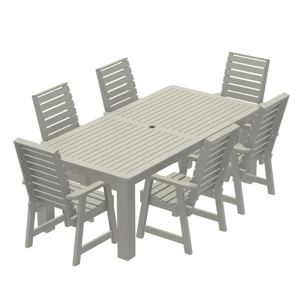 Highwood Glennville 7-Pieces 42 in. to 84 in. Dining Set