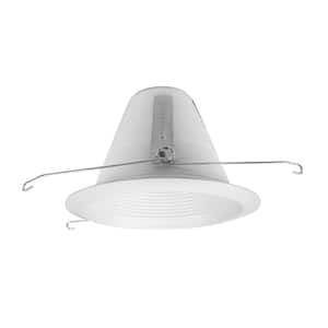 5 in. White Recessed Shallow Cone Baffle Trim