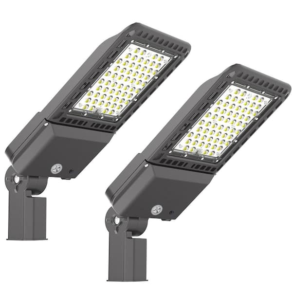 Honbei 800-Watt Equivalent Integrated LED Bronze Dusk to Dawn Area Light, 5000K LED Lighting Adjustable Slip Fit Mount (2-Pack)