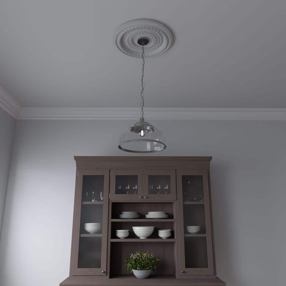 UltraCover Satin Blossom White PVC Ceiling Medallion, 19-Inch Diameter