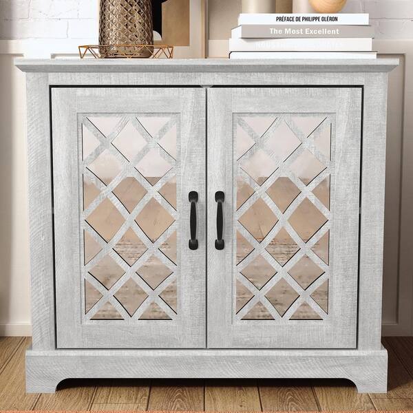 GALANO Millicent Dusty Gray Oak 2 Door Accent Cabinet (29.3 in. H x 32.4 in. W x 15.7 in. D)