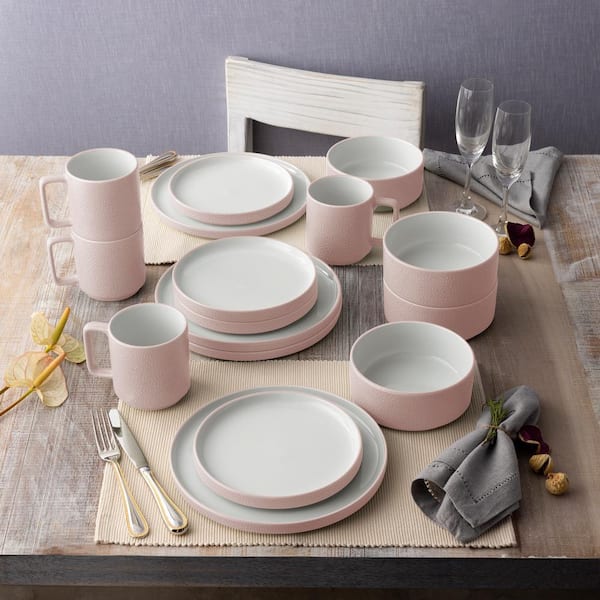 Noritake Colortex Stone Blush Porcelain 4-Piece Place Setting