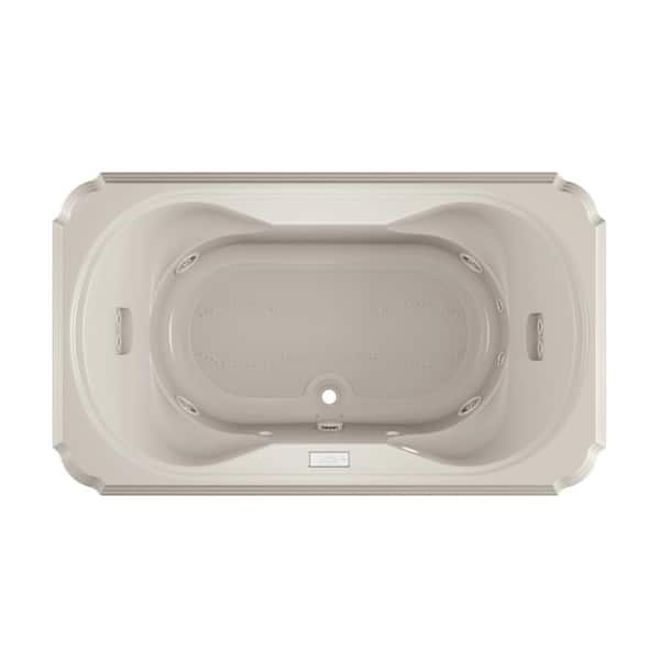 JACUZZI MARINEO Salon Spa 72 in. x 42 in. Rectangular Combination Bathtub with Center Drain in Oyster