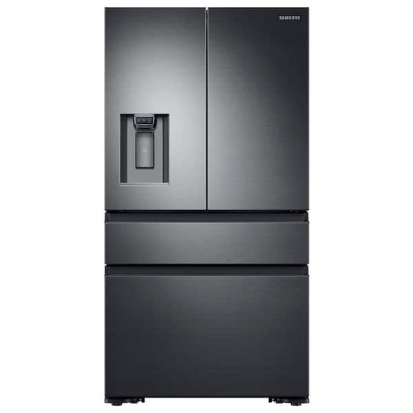 Samsung 22.6 cu. ft. 4-Door French Door Refrigerator with Recessed Handle in Black Stainless, Counter Depth