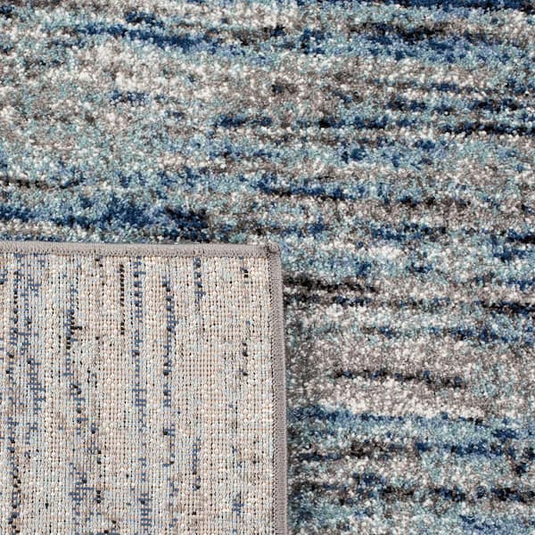 Galaxy 7 ft. x 9 ft. Blue/Gray Striped Abstract Area Rug