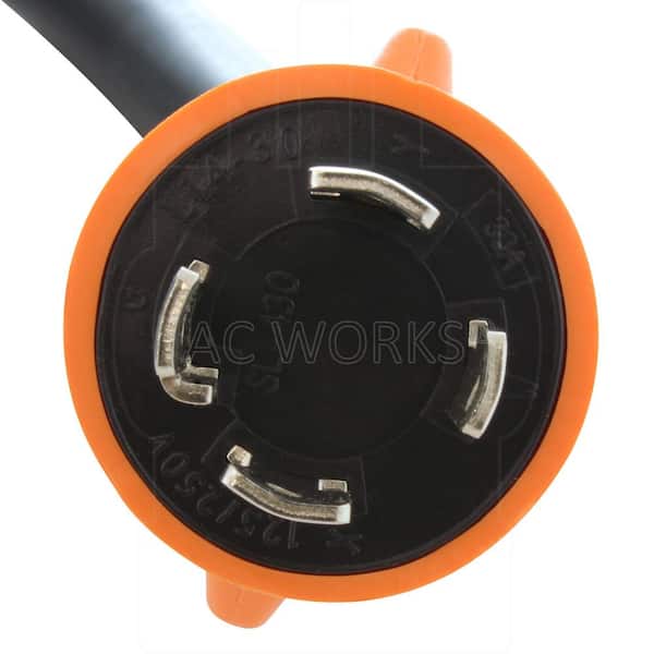 AC WORKS 25 ft. L14-30P 30 Amp 4-Prong Locking Plug to CS6364 50