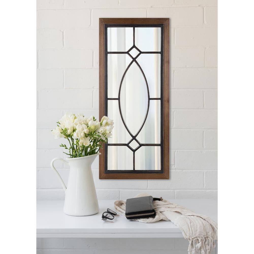 Countryside Chateau Rustic Brown Full-Length Wood Mirror