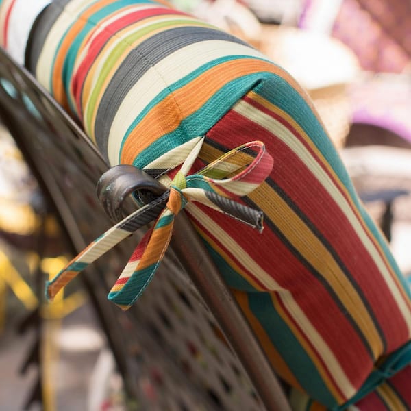 Cuscino Per Sdraio Da Esterno Greendale Home Fashions Vivid Stripe 183 Cm - Righe Blu E Verdi - 100% Poliestere