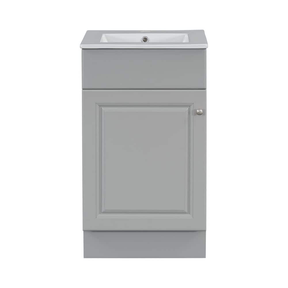 18 in. Freestanding Gray Bath Vanity with White Ceramic Top Unassembled price history on PriceWatchPro